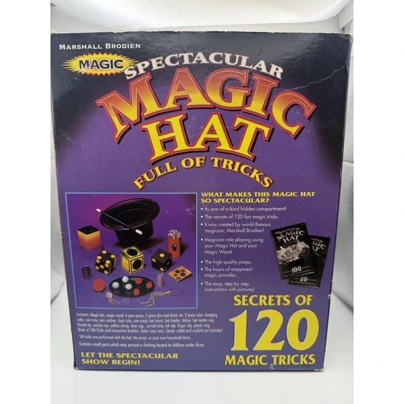 MARSHALL BRODIEN SPECTACULAR MAGIC HAT KIDS MAGIC KIT SECRETS OF 120 MAGIC TRICK - Picture 3 of 12